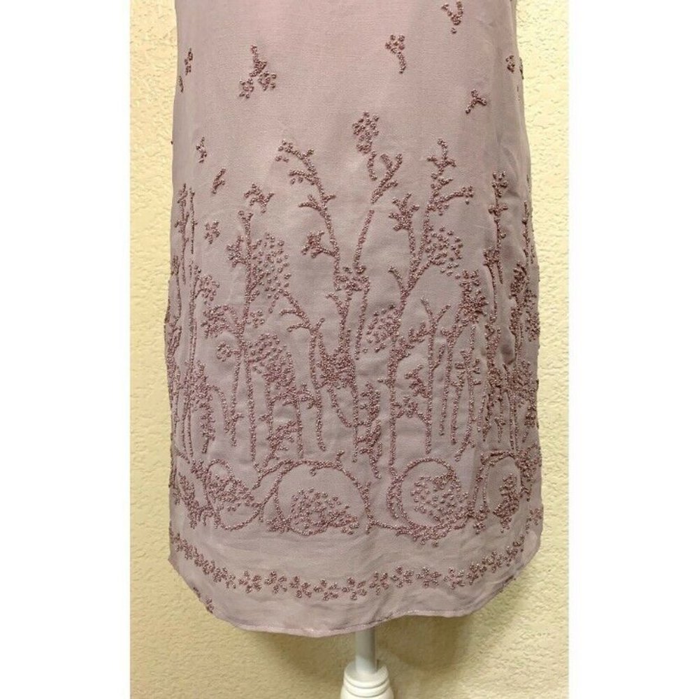 J.R. Nites by Caliendo Vintage 90s Lilac Purple Beaded Shift Dress - Picture 3 of 6
